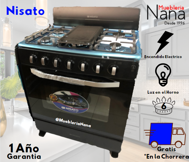 Estufa Nisato 6 Quemadores 3035 - Muebleria Nana