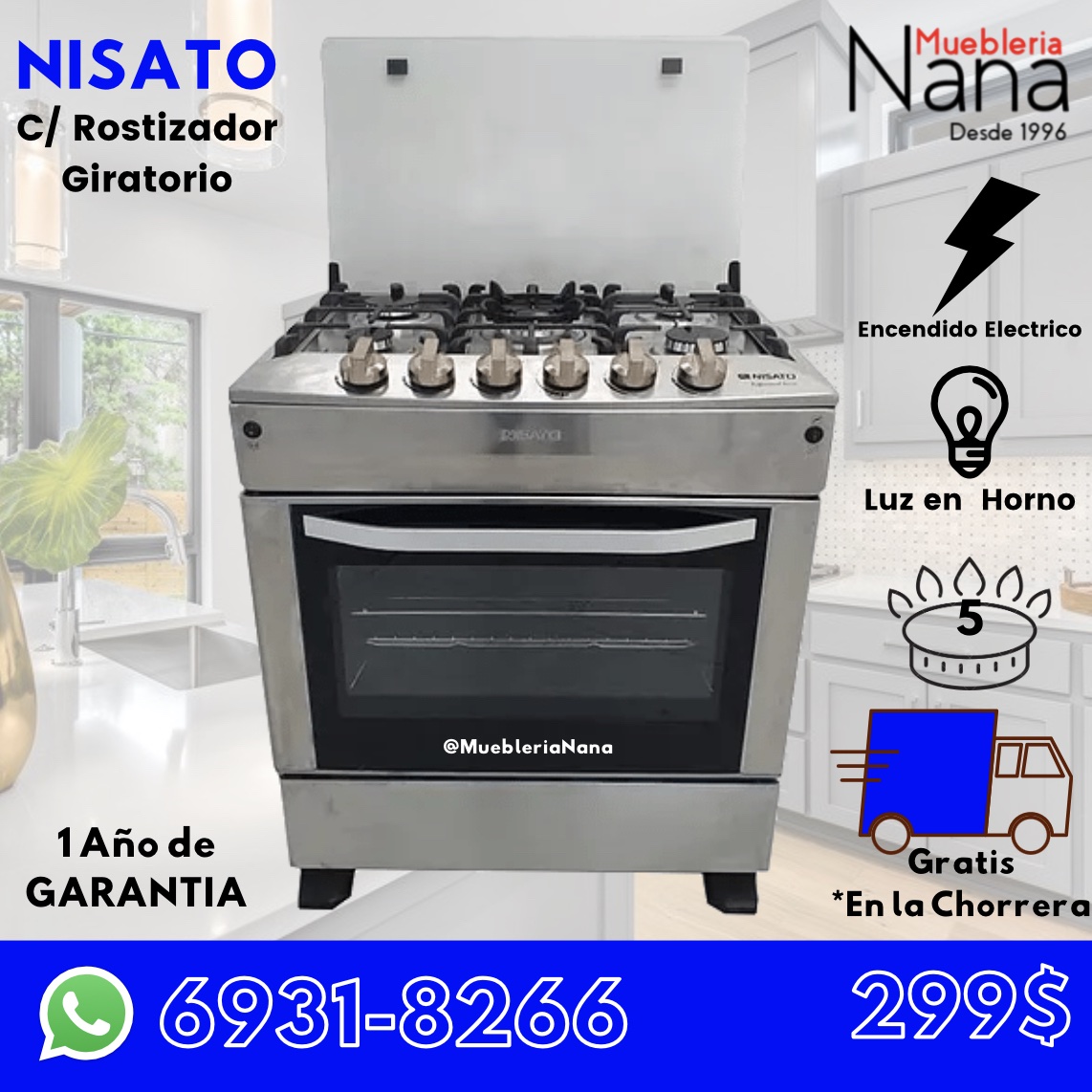 Estufa Nisato Inoxidable 7664 - Muebleria Nana